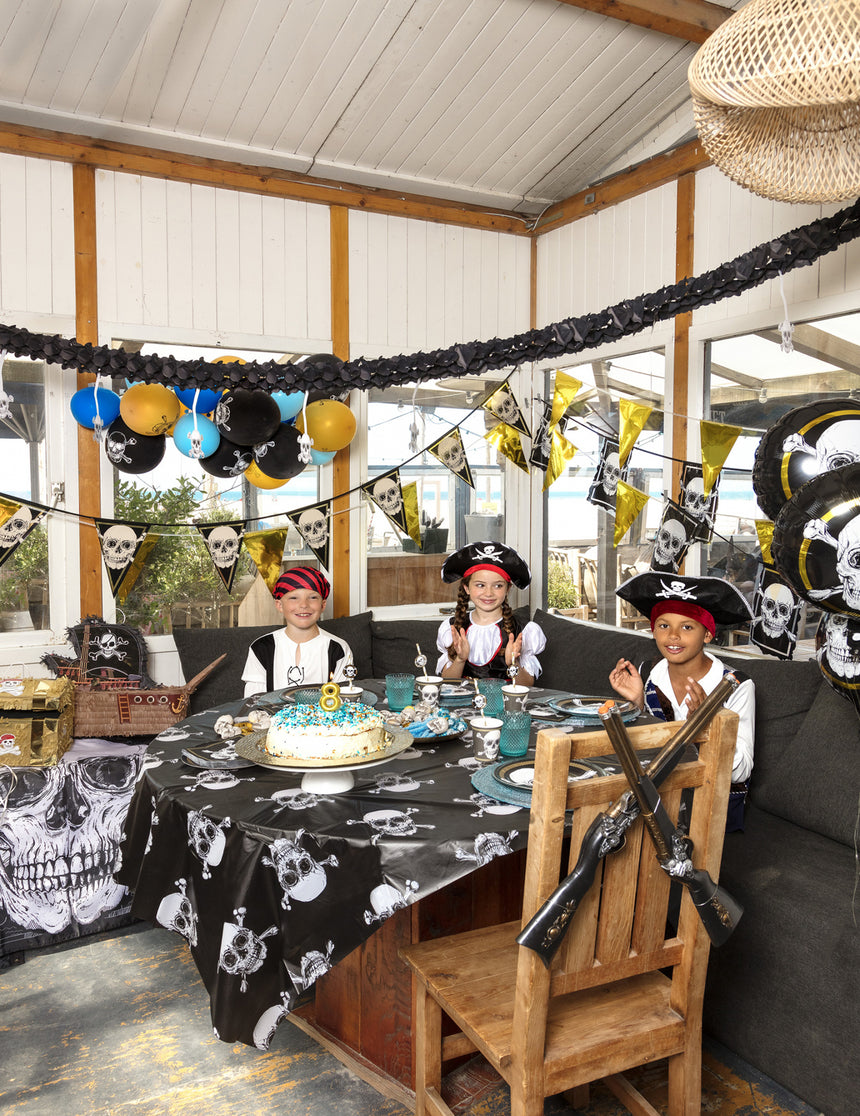 6 Ballons en latex pirate noirs
