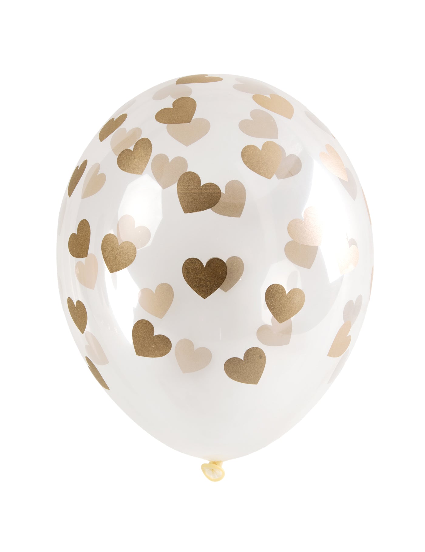 6 ballons en latex transparents avec c?urs or 30 cm gonflables hélium
