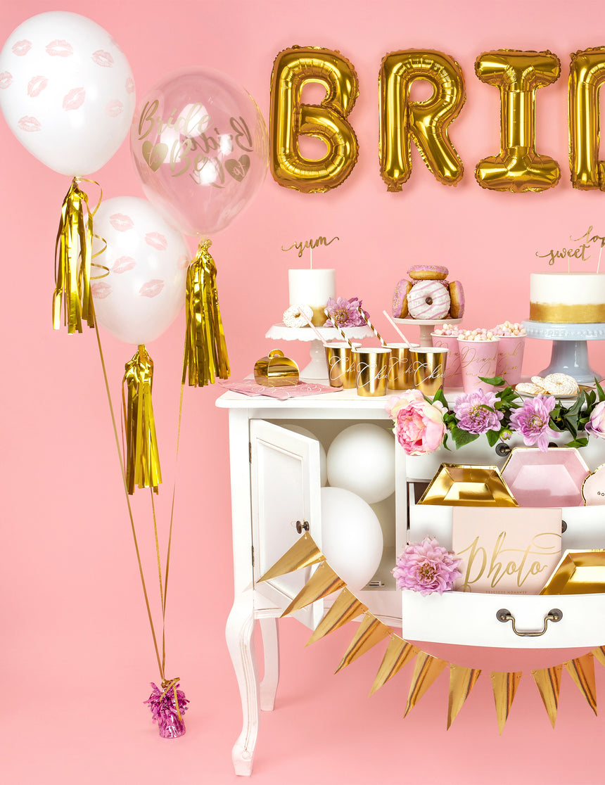 6 ballons transparents bride to be rose 30 cm décoration evjf