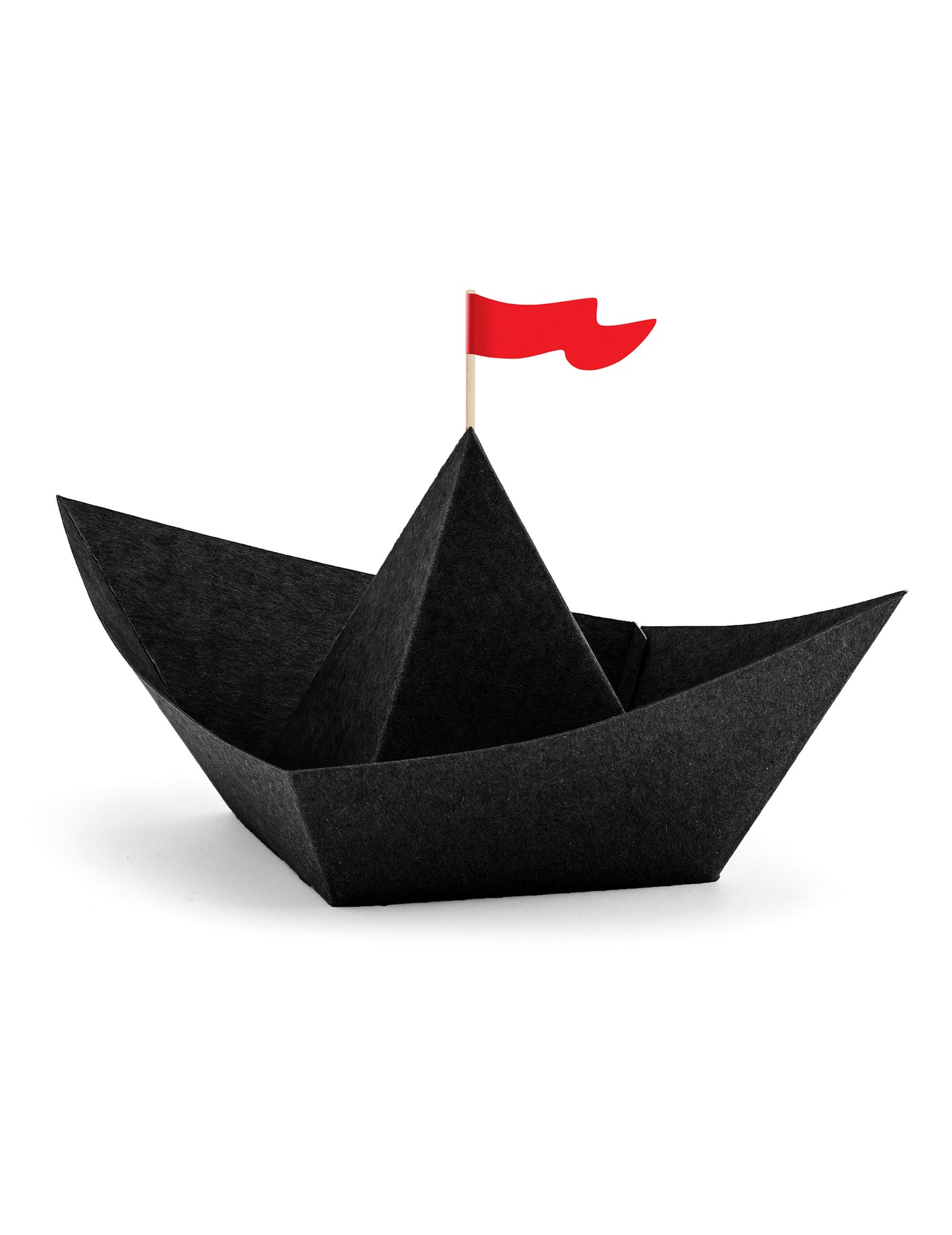 6 Bateaux de pirate en papier origami noirs 19 x 10 x 14 cm