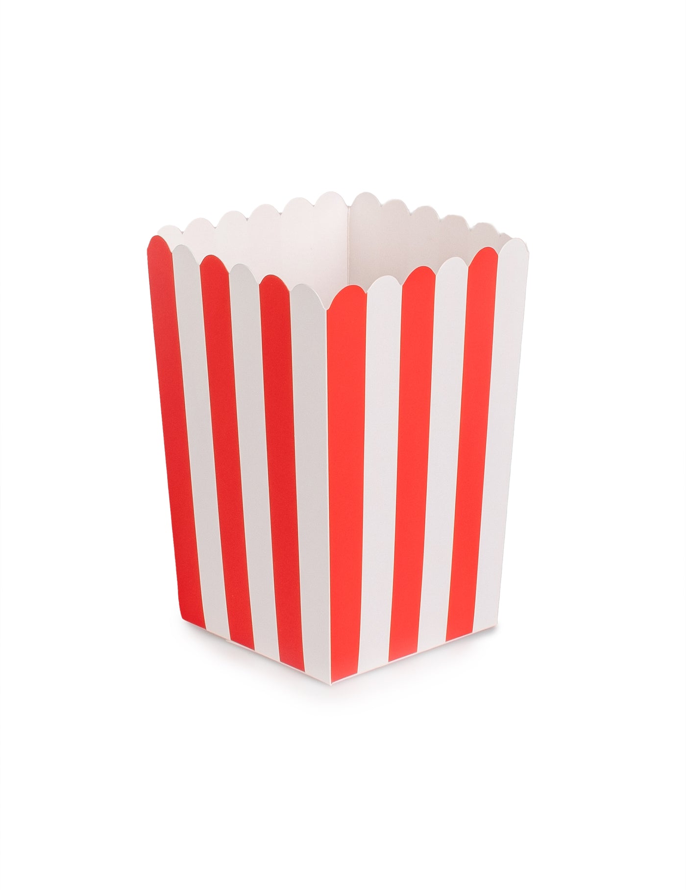 6 Boîtes à popcorn en carton rouges et blanches 7 x 12,5 cm