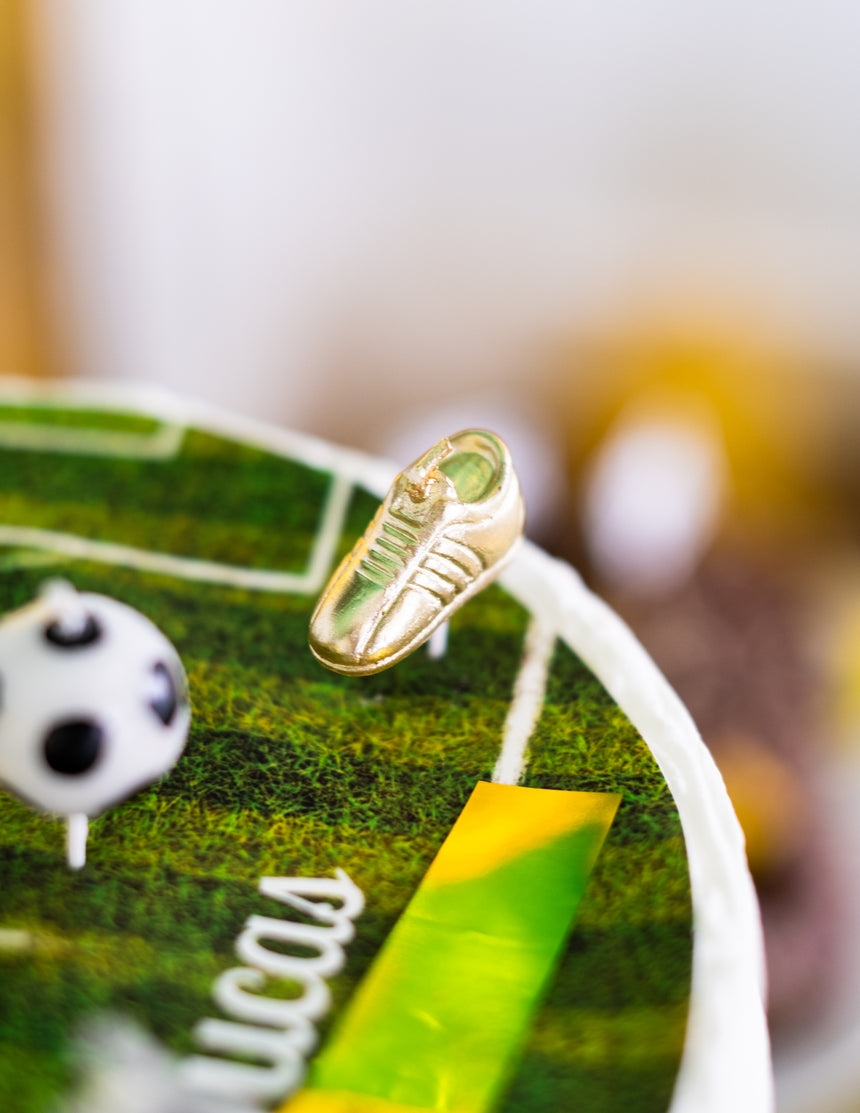 6 Bougies ballons et chaussures de foot 3 à 5 cm