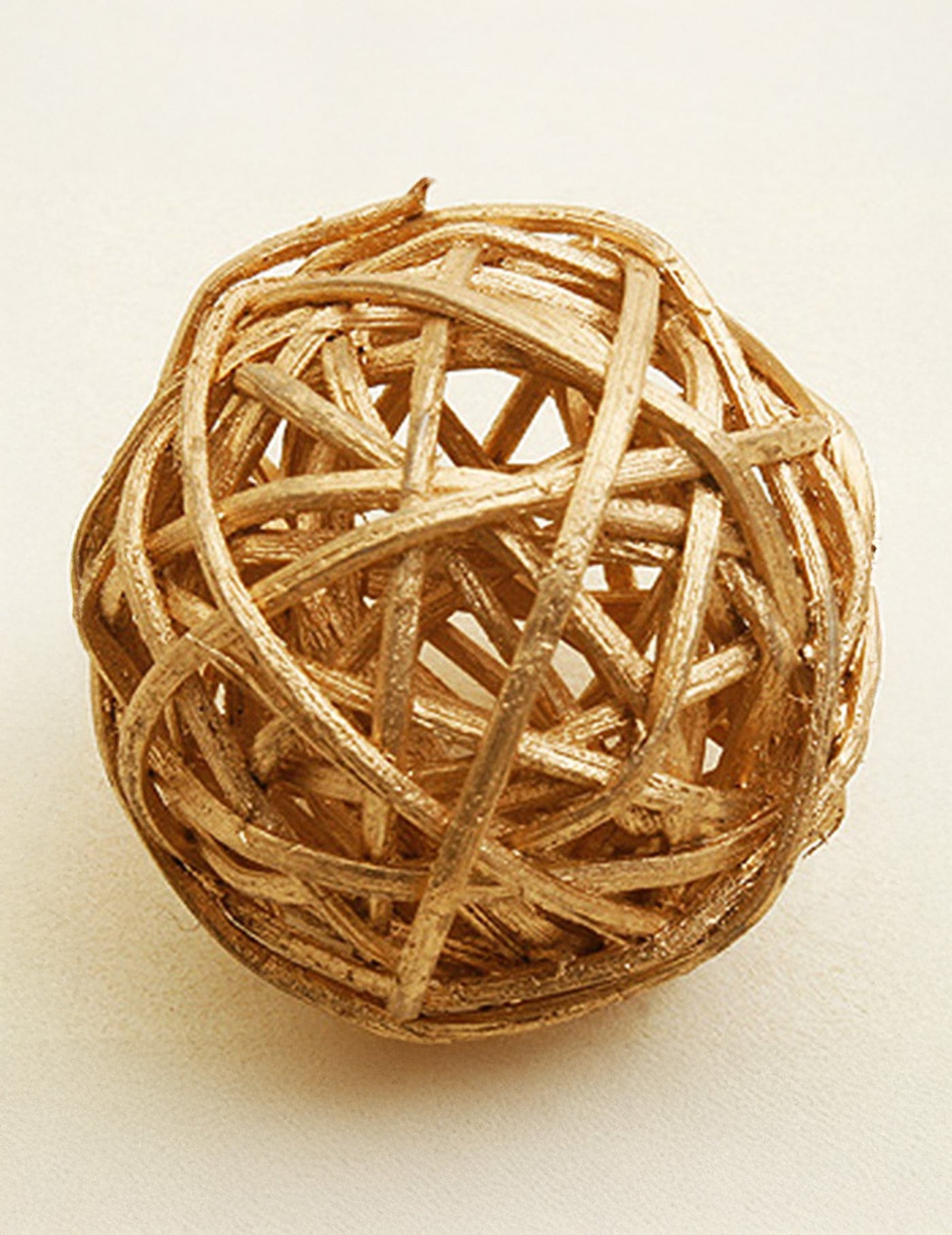 6 Boules en osier dorées 3,5 cm