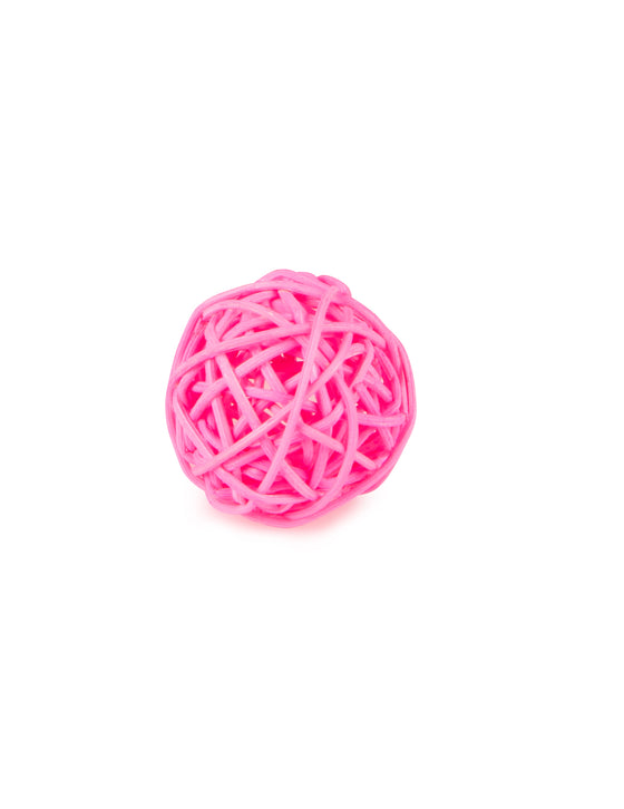 6 boules en osier fuchsias 3,5 cm pour décoration