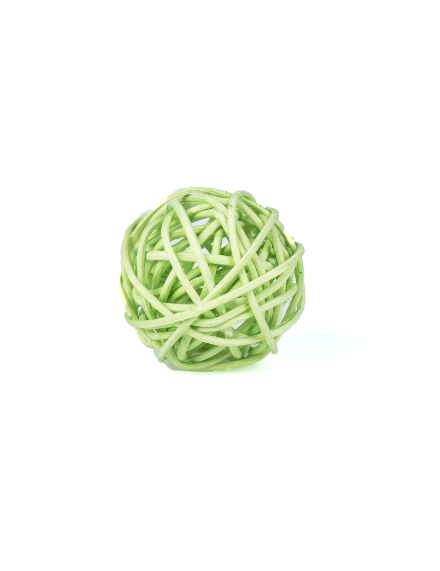 6 boules en osier vert anis 3,5 cm décoration table