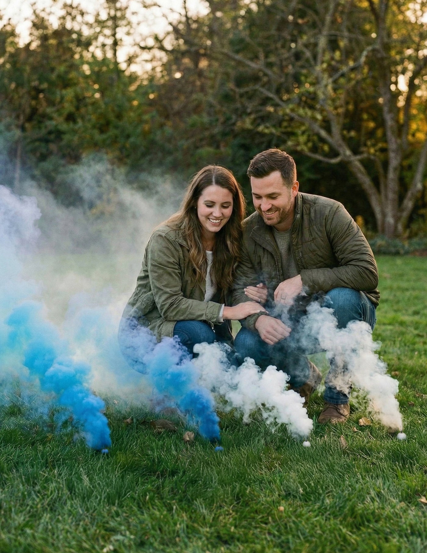 6 boules fumigènes blanc et bleu