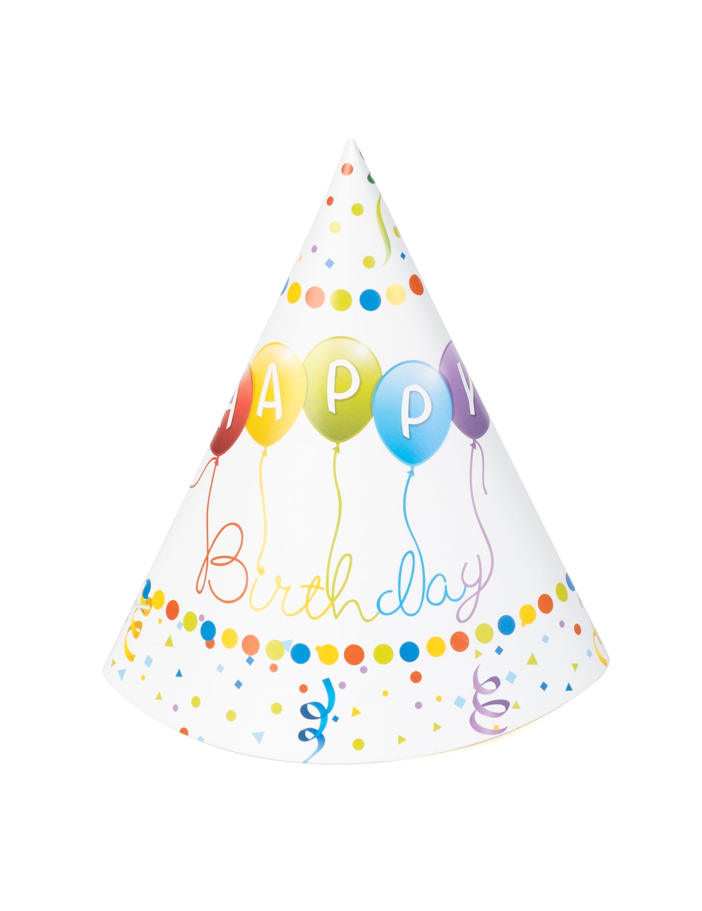 6 chapeaux de fête happy birthday en carton avec élastique