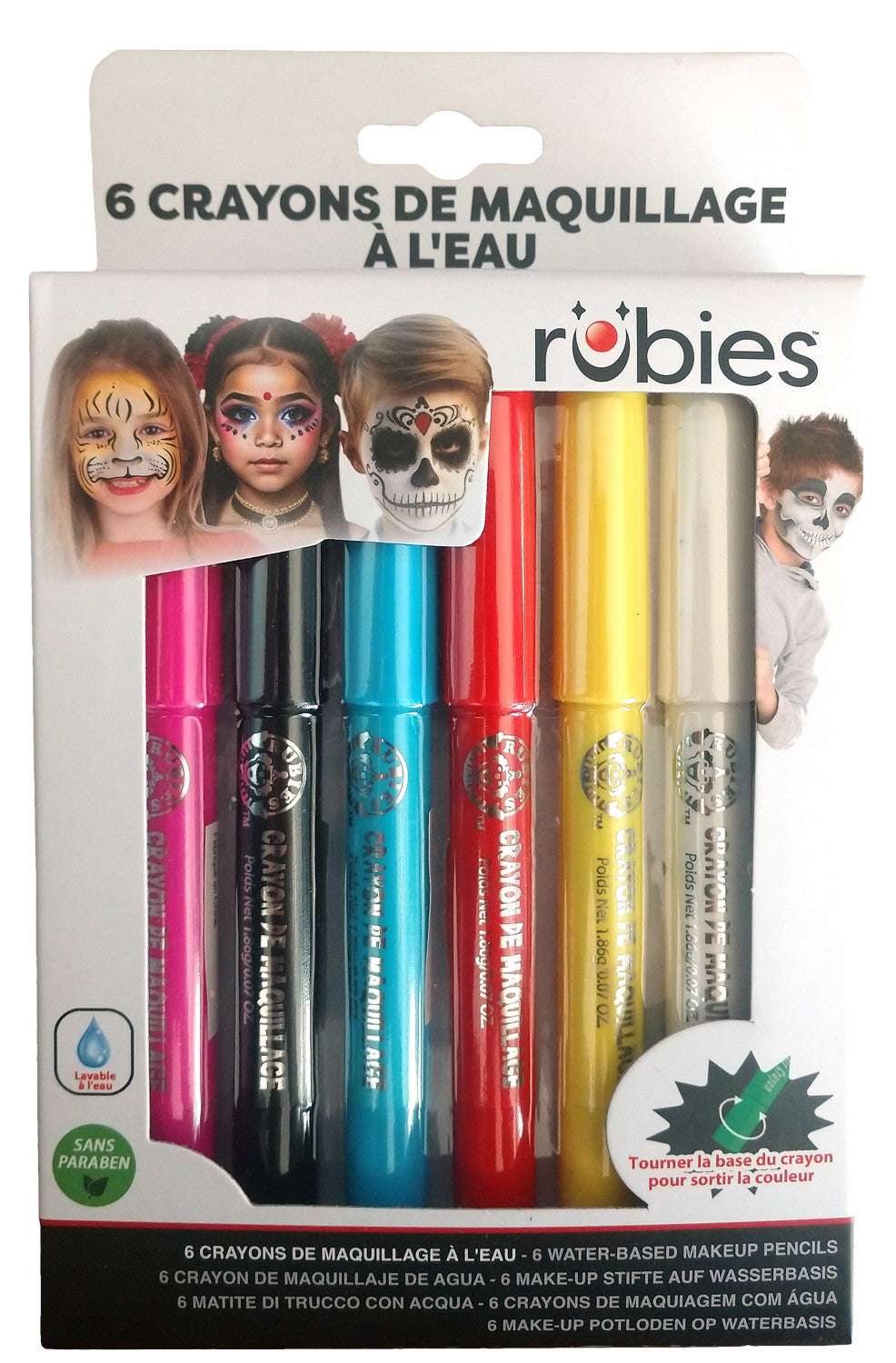 6 Crayons maquillage à l'eau