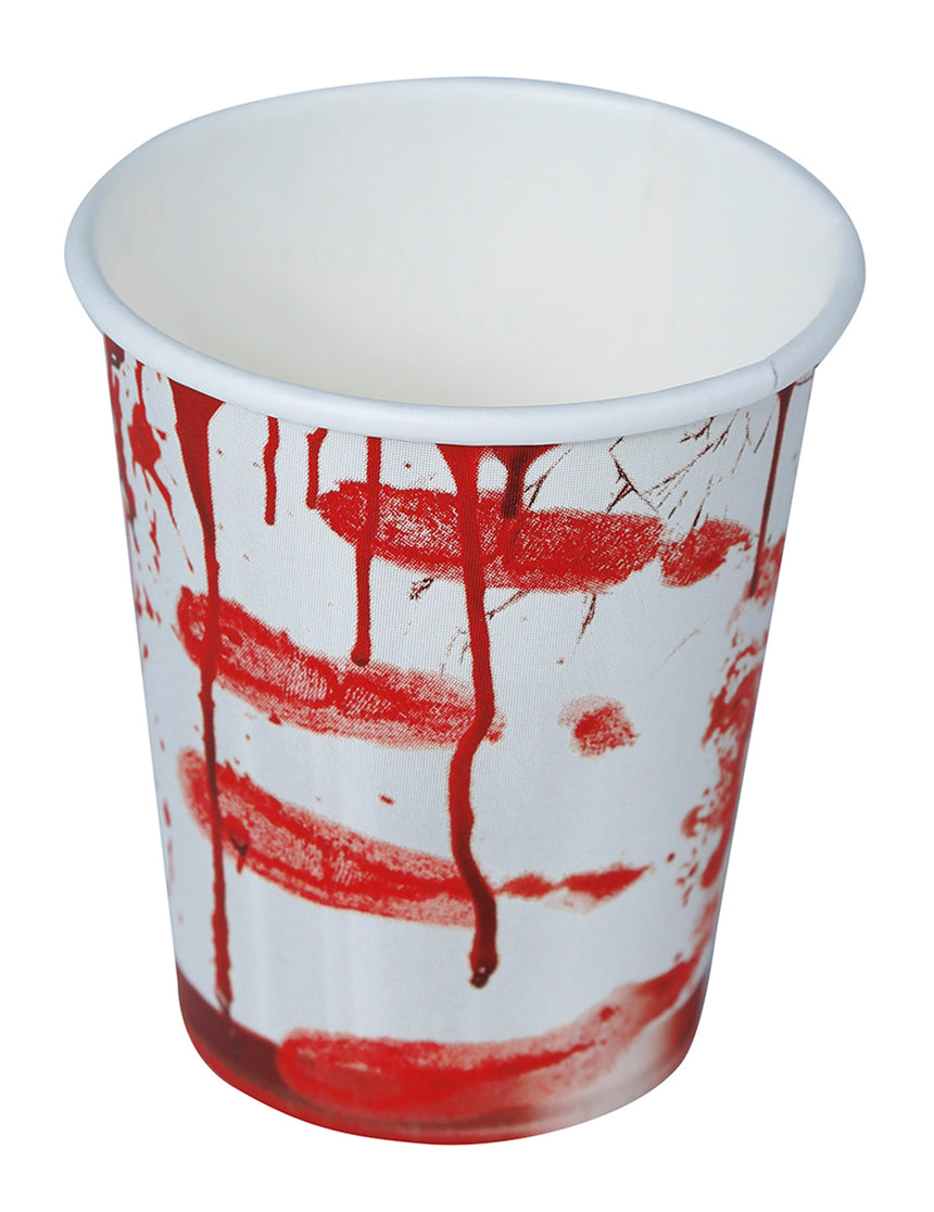 6 Gobelets en carton Halloween ensanglanté 240 ml