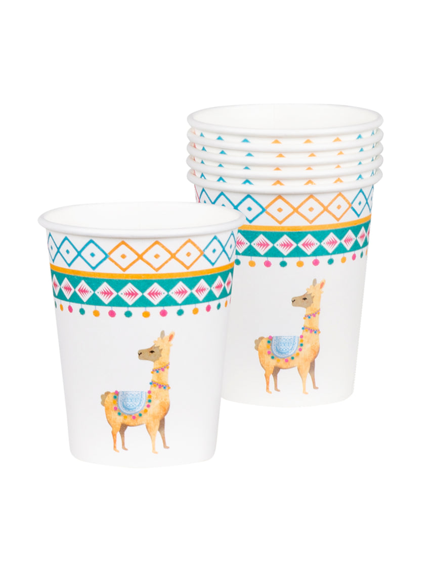 6 Gobelets en carton lama blancs 25 cl