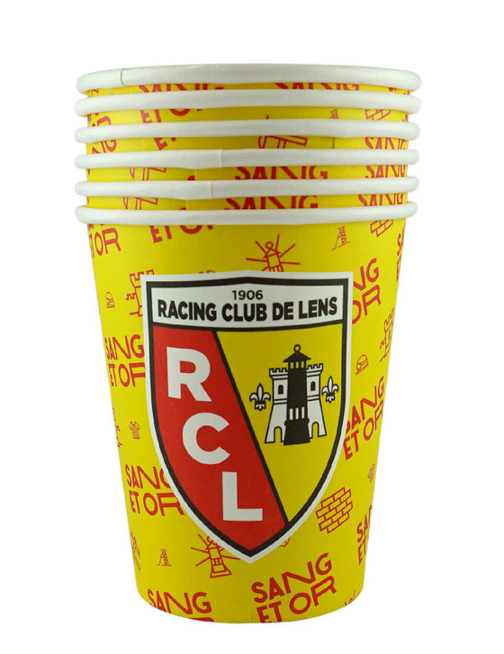 6 Gobelets en carton RC Lens 25 cl