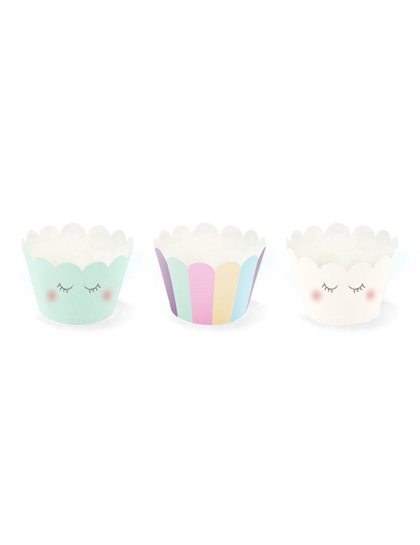 6 habillages à cupcake licorne 7,5 x 5 cm pastel