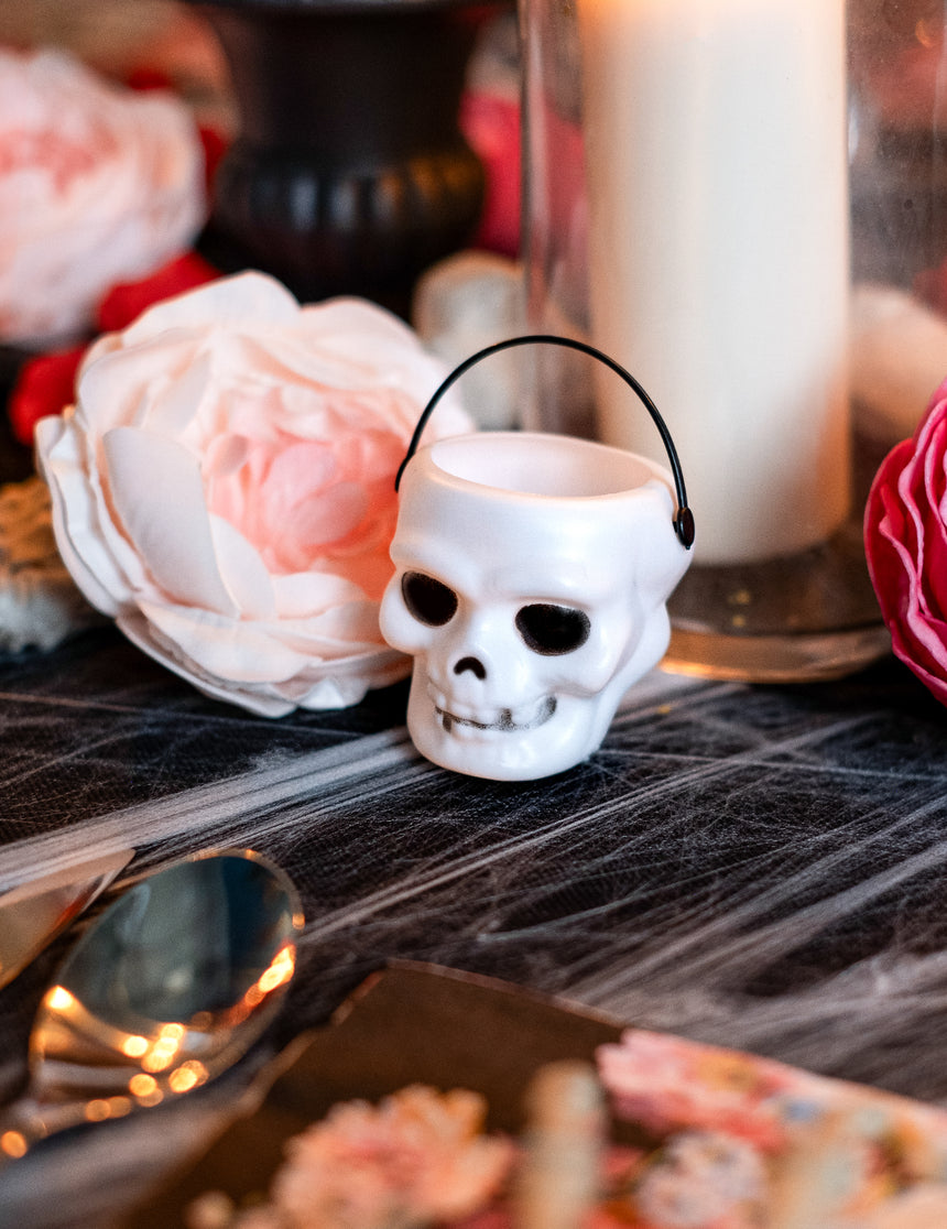 6 Mini seaux tête de mort Halloween