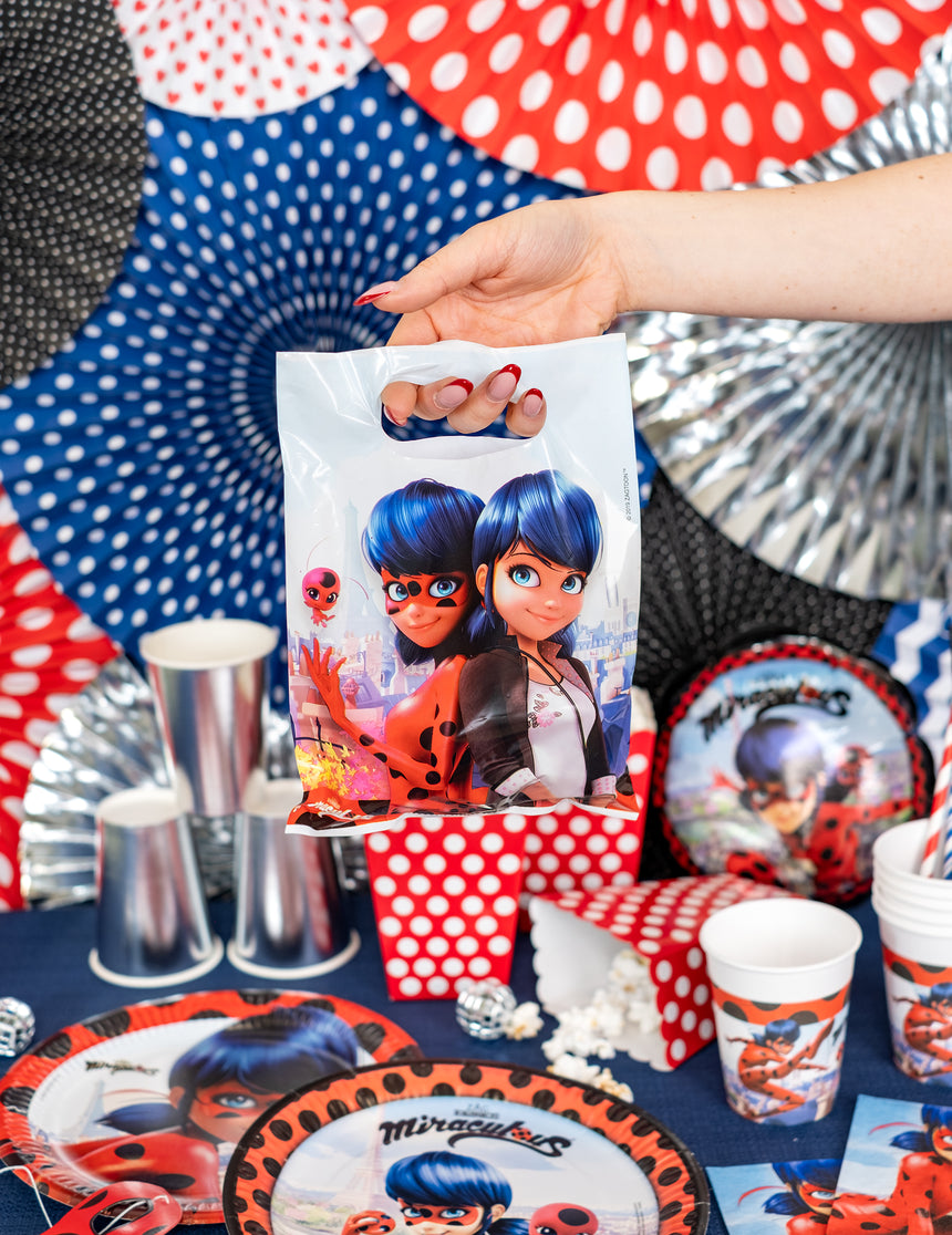 6 Sacs cadeaux Miraculous Ladybug 23 x 16,5 cm
