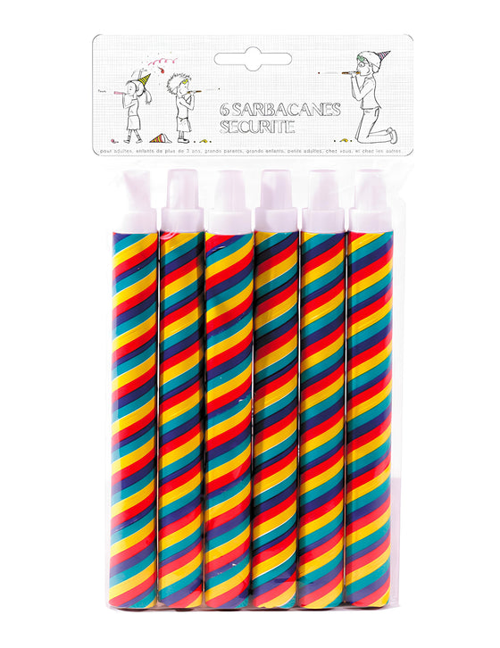 6 Sarbacanes multicolores