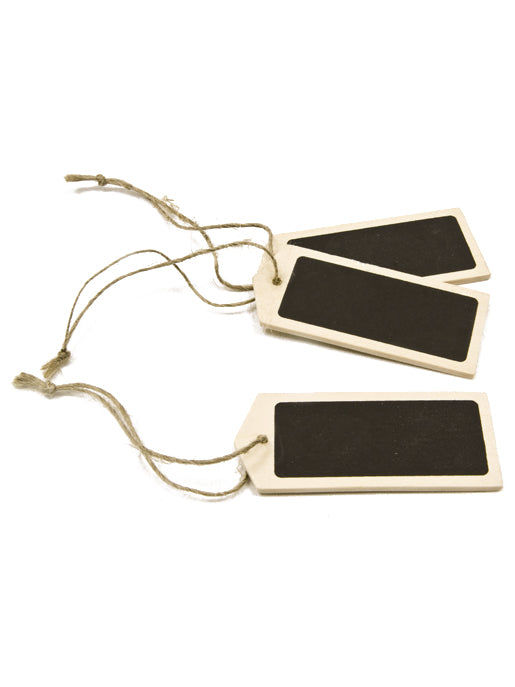 6 étiquettes ardoise en bois avec leur cordelette 7 x 3 cm pour mariage