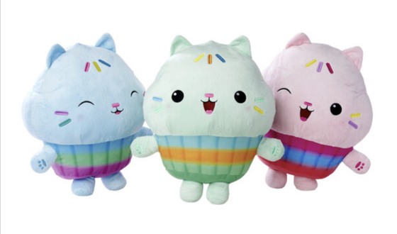 GABBY'S DOLLHOUSE - Cakey - Assortiment de 5 Peluches 38cm - 3 Modèles