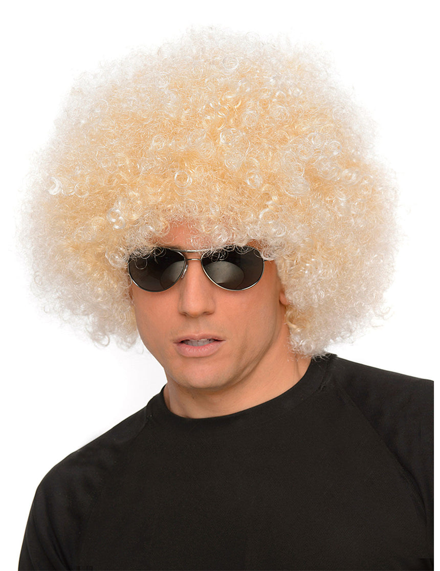 Perruque géante afro 70's blond