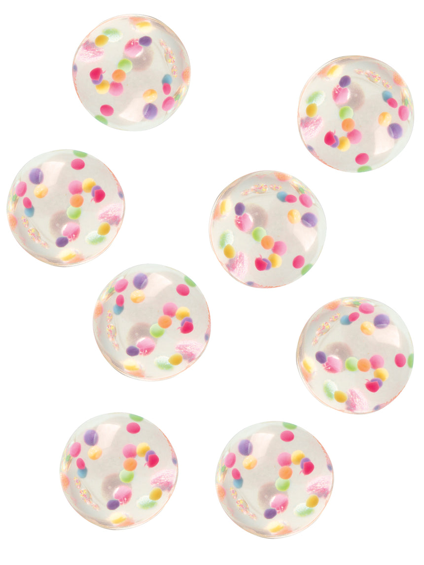 8 Accessoires piñata balles rebondissantes avec confettis