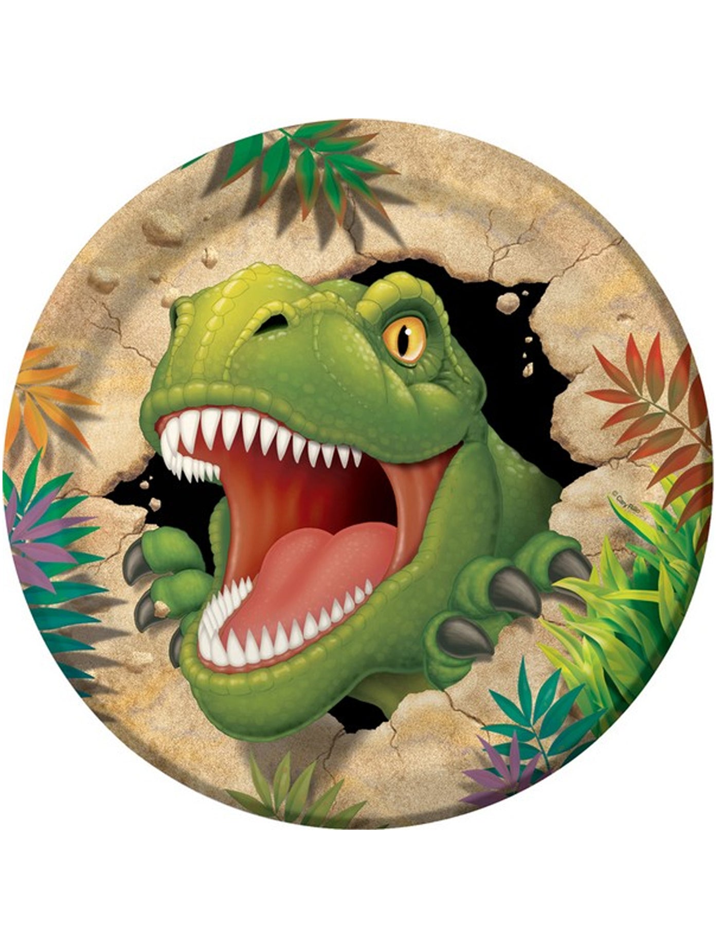 8 Assiettes en carton Anniversaire Dinosaures 23 cm