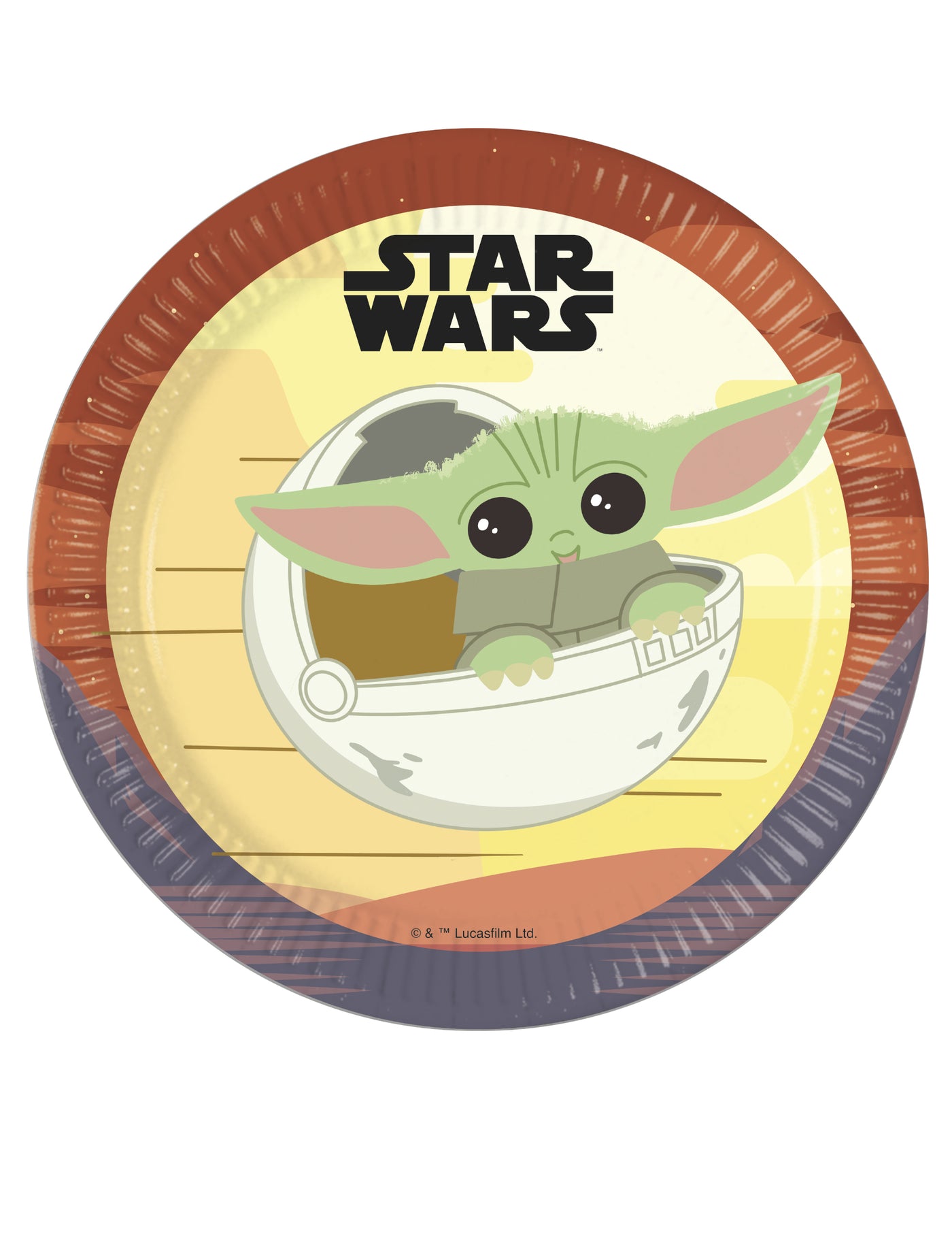 8 Assiettes en carton bébé Yoda The Mandalorian 23 cm