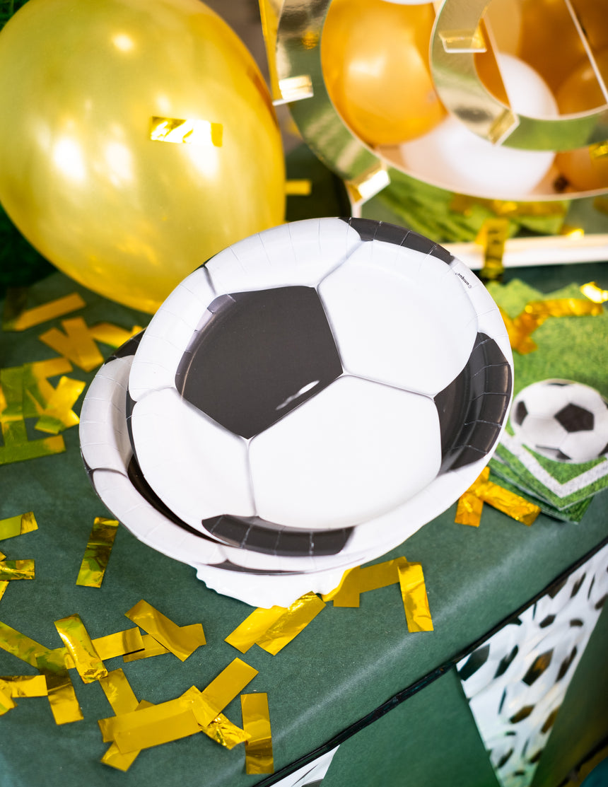 8 assiettes en carton foot 23 cm ballon effet 3d