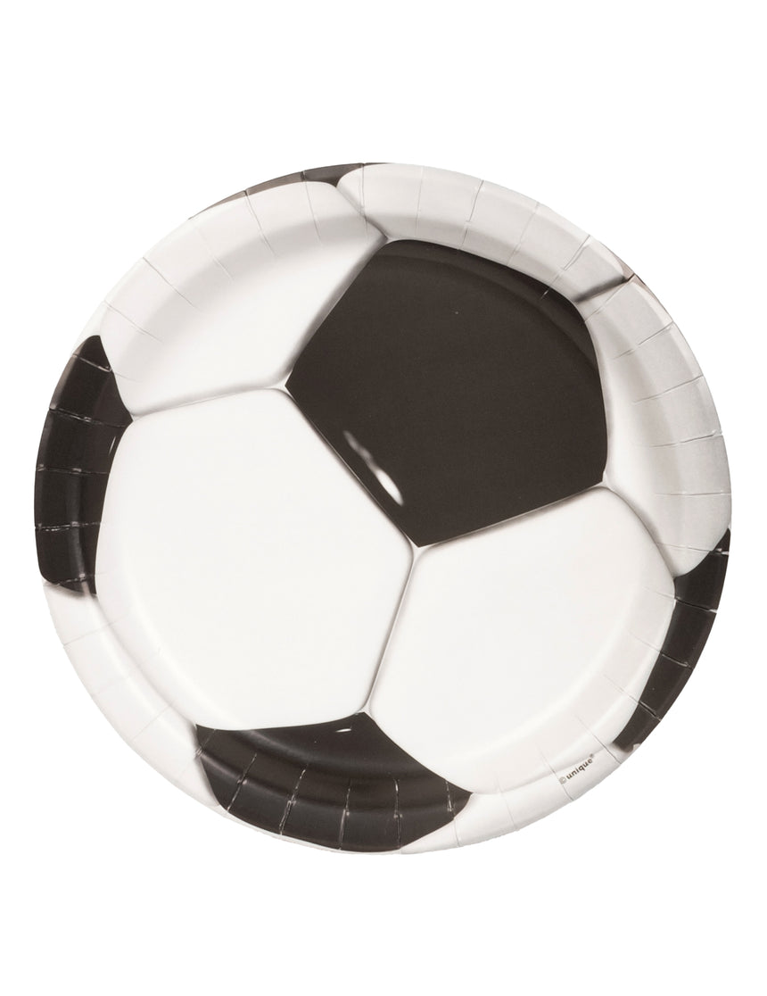 8 assiettes en carton foot 23 cm ballon effet 3d