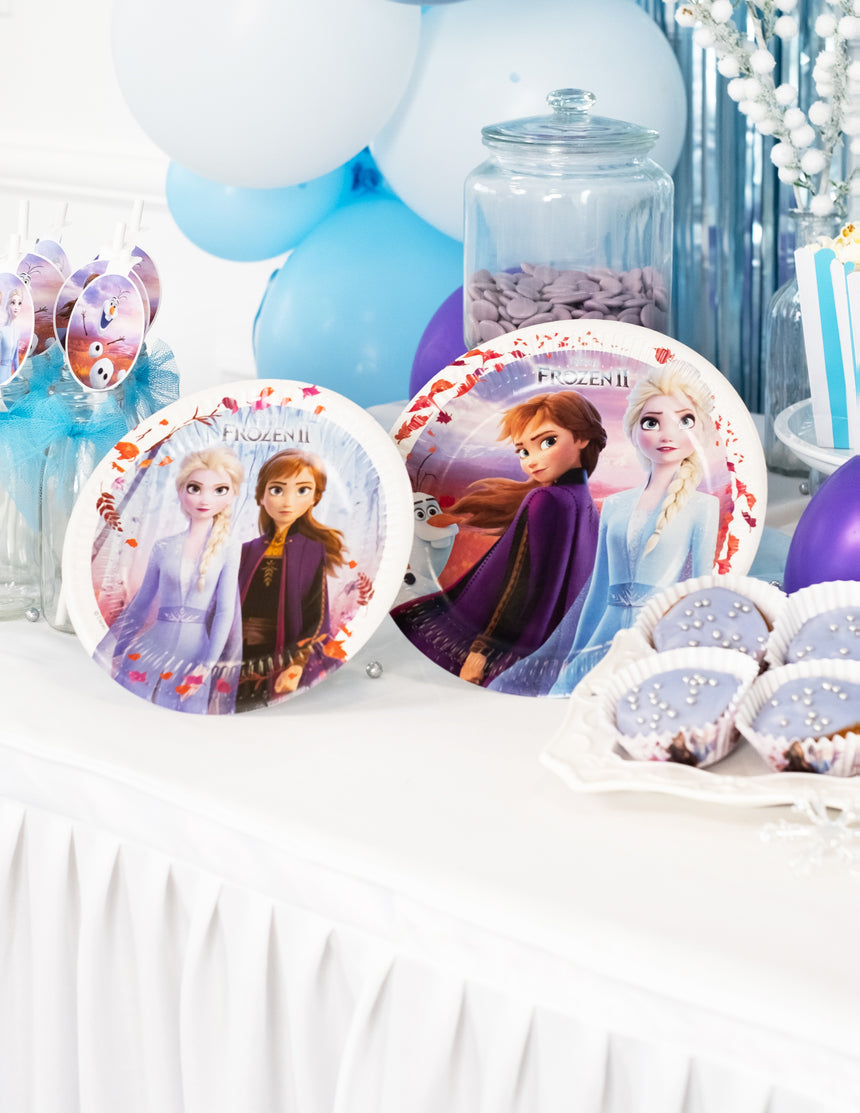 8 Assiettes en carton La Reine des Neiges 2 23 cm