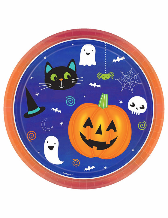 8 Assiettes en carton Halloween Friends 23 cm