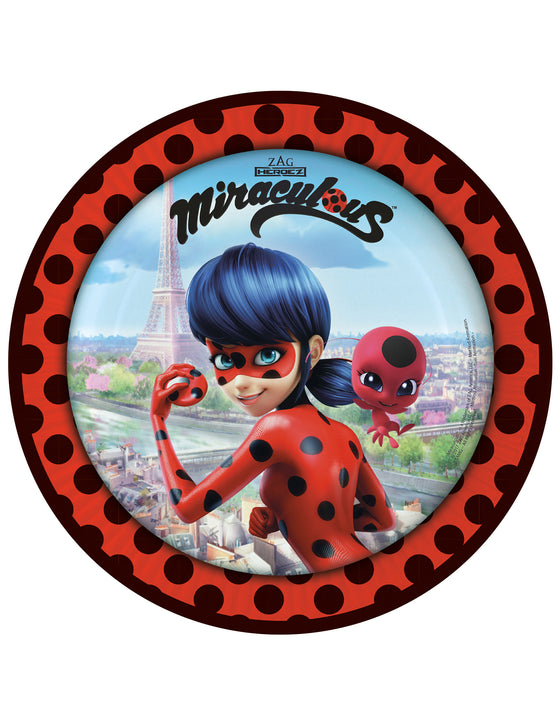 8 Assiettes en carton Ladybug à Paris 23 cm