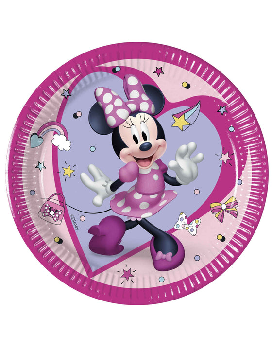 8 Assiettes en carton Minnie Junior 20 cm
