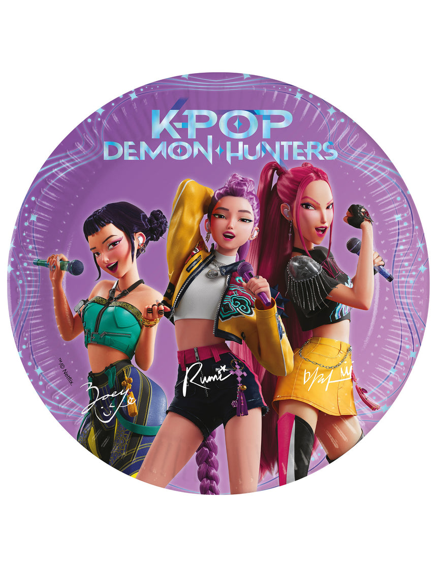 8 Petites assiettes en carton K-pop Demon Hunters 20 cm