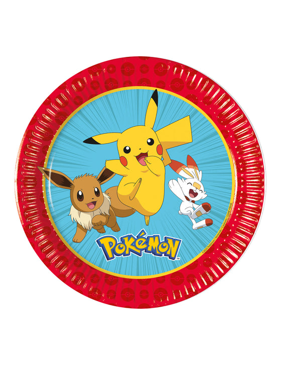 8 Petites assiettes en carton Pokémon Next Generation 20 cm