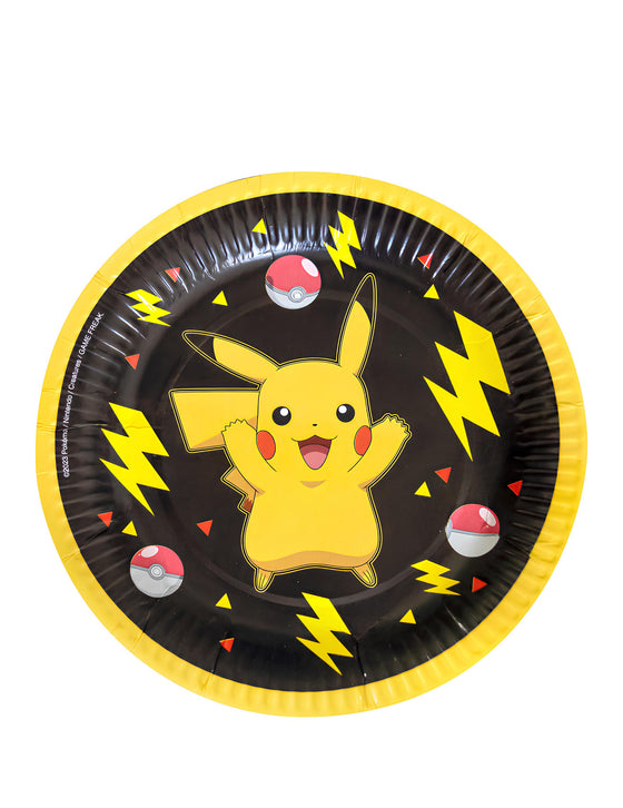 8 Petites assiettes en carton Pikachu Pokémon 18 cm