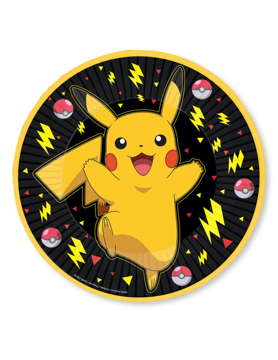 8 Assiettes en carton Pokémon Pikachu 23 cm