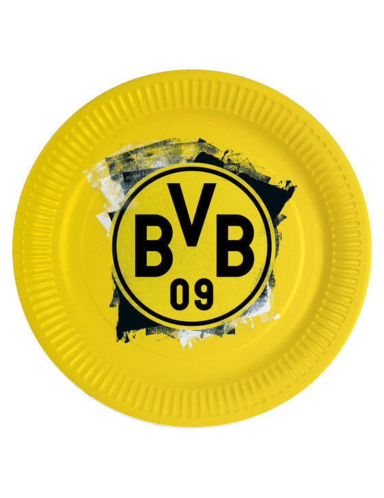 8 Assiettes rondes en carton Borussia Dortmund 23 cm