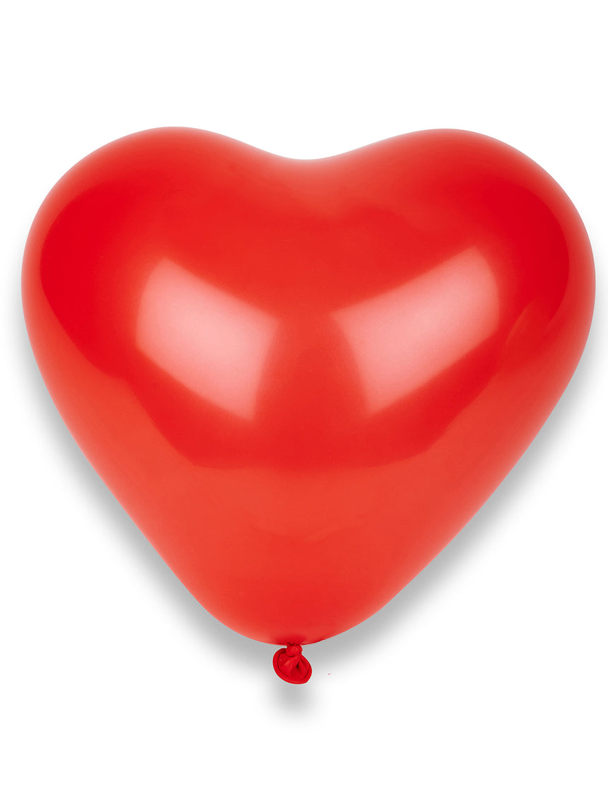 8 Ballons c?urs rouges 33 x 32 cm