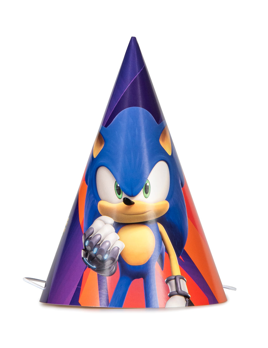 8 Chapeaux de fête Sonic Prime 18 cm