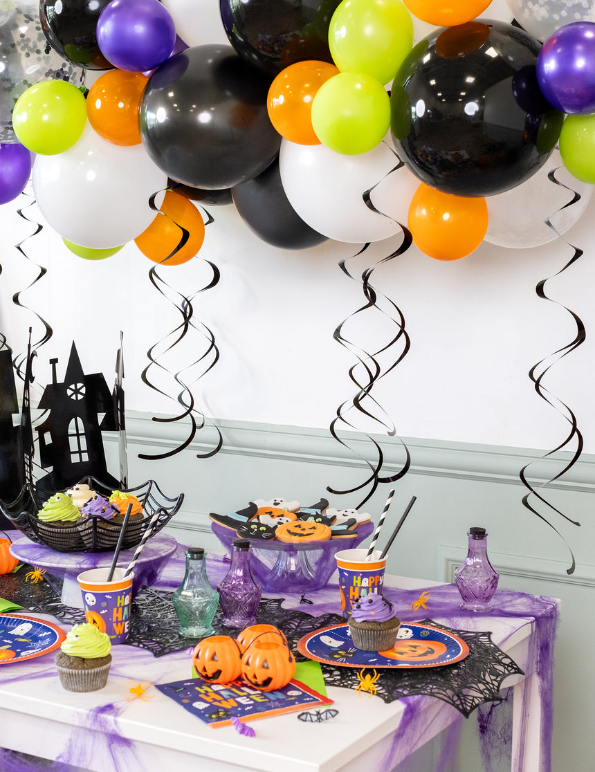 8 Décorations Spirales Noires
