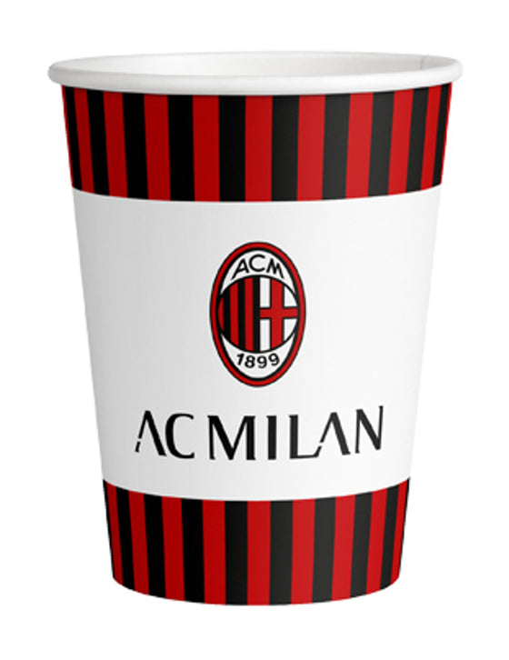 8 Gobelets en carton AC Milan 250 ml