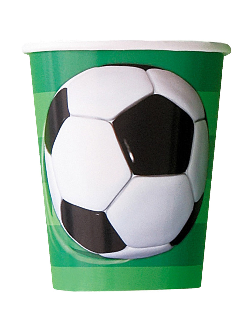 8 gobelets en carton foot ballon effet 3d