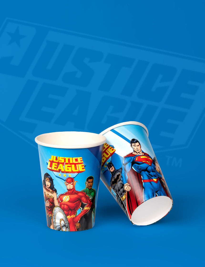 8 Gobelets en carton Justice League 210 ml