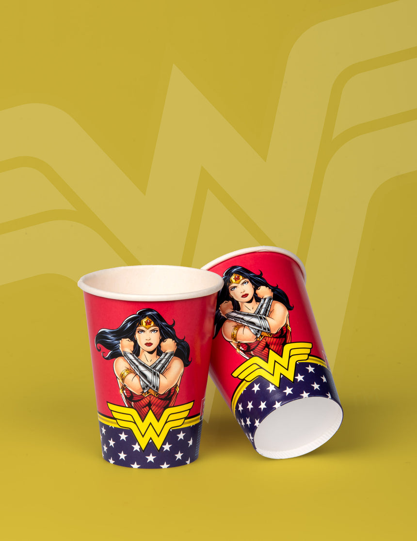 8 Gobelets en carton Wonder Woman 210 ml