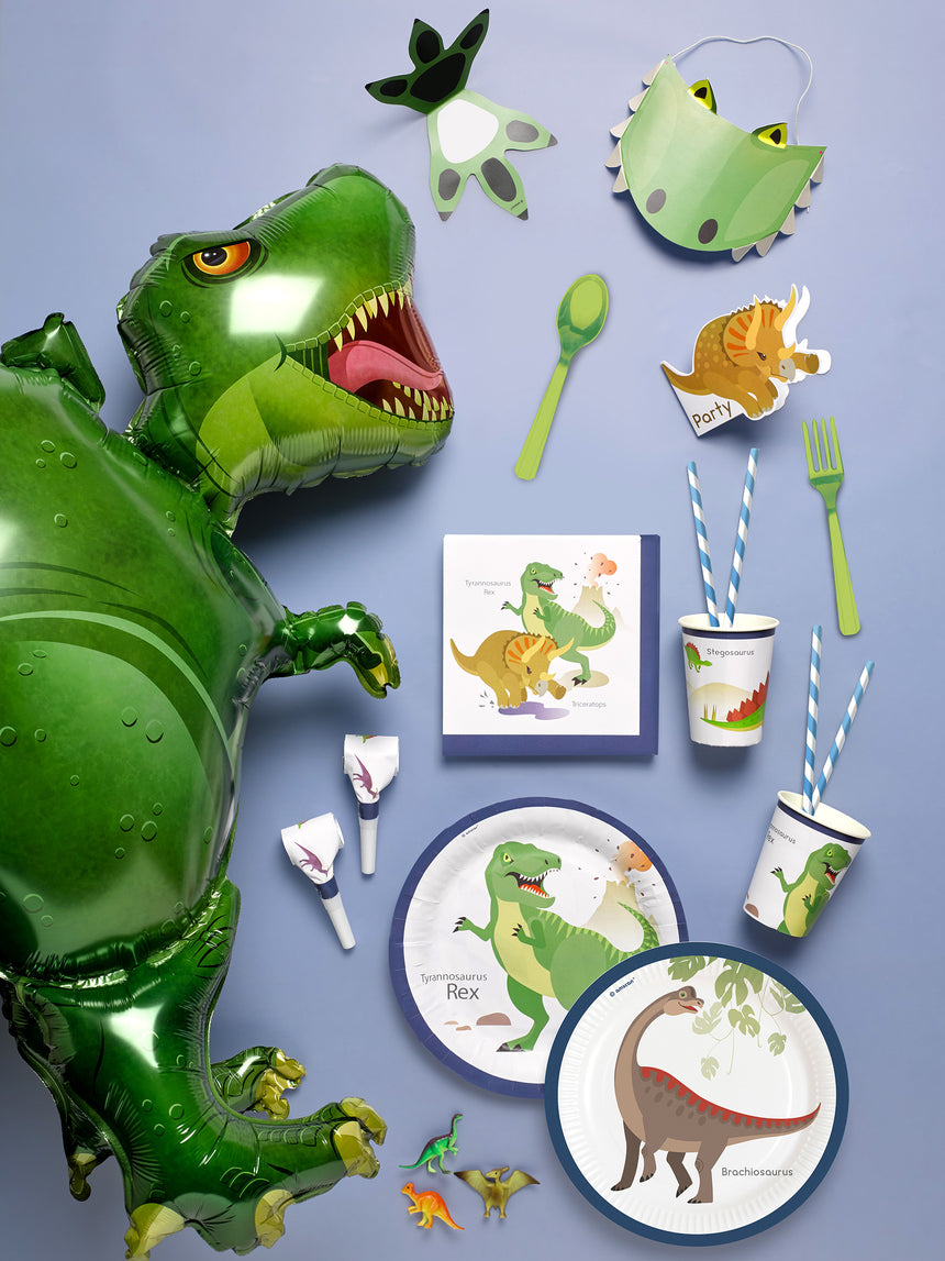 8 gobelets en carton grands dinosaures 250 ml pour anniversaire enfant