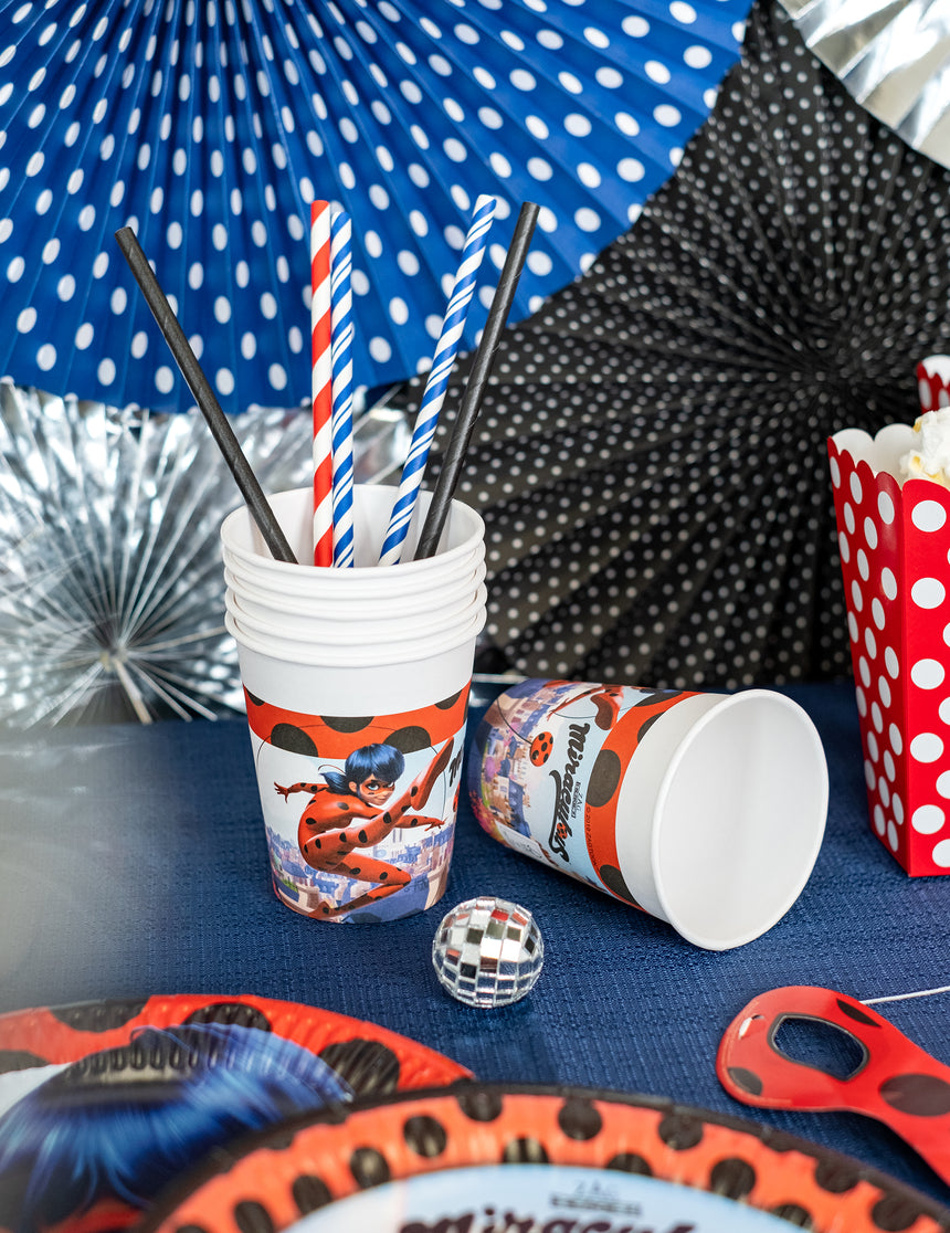 8 Gobelets en carton Miraculous Ladybug 200 ml