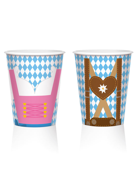 8 Gobelets en carton fête de la bière 250 ml
