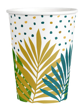 8 gobelets en carton tropical chic 250 ml