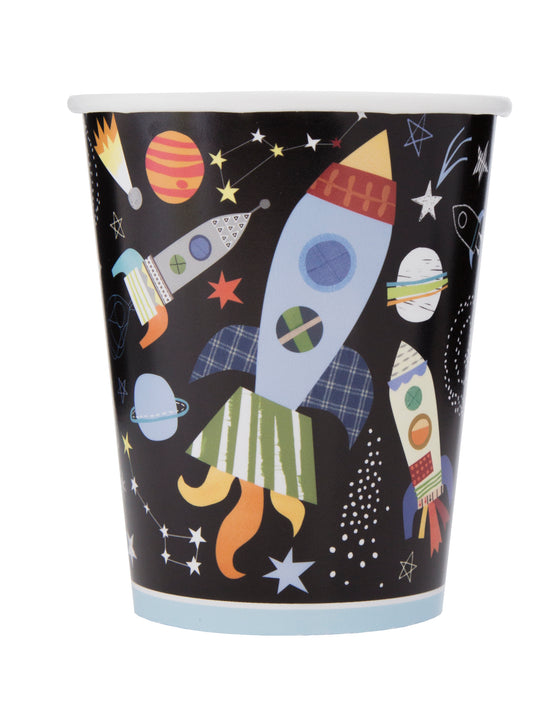 8 Gobelets en carton univers noirs 266 ml