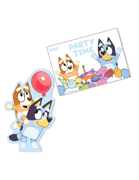 8 Invitations et enveloppes Bluey