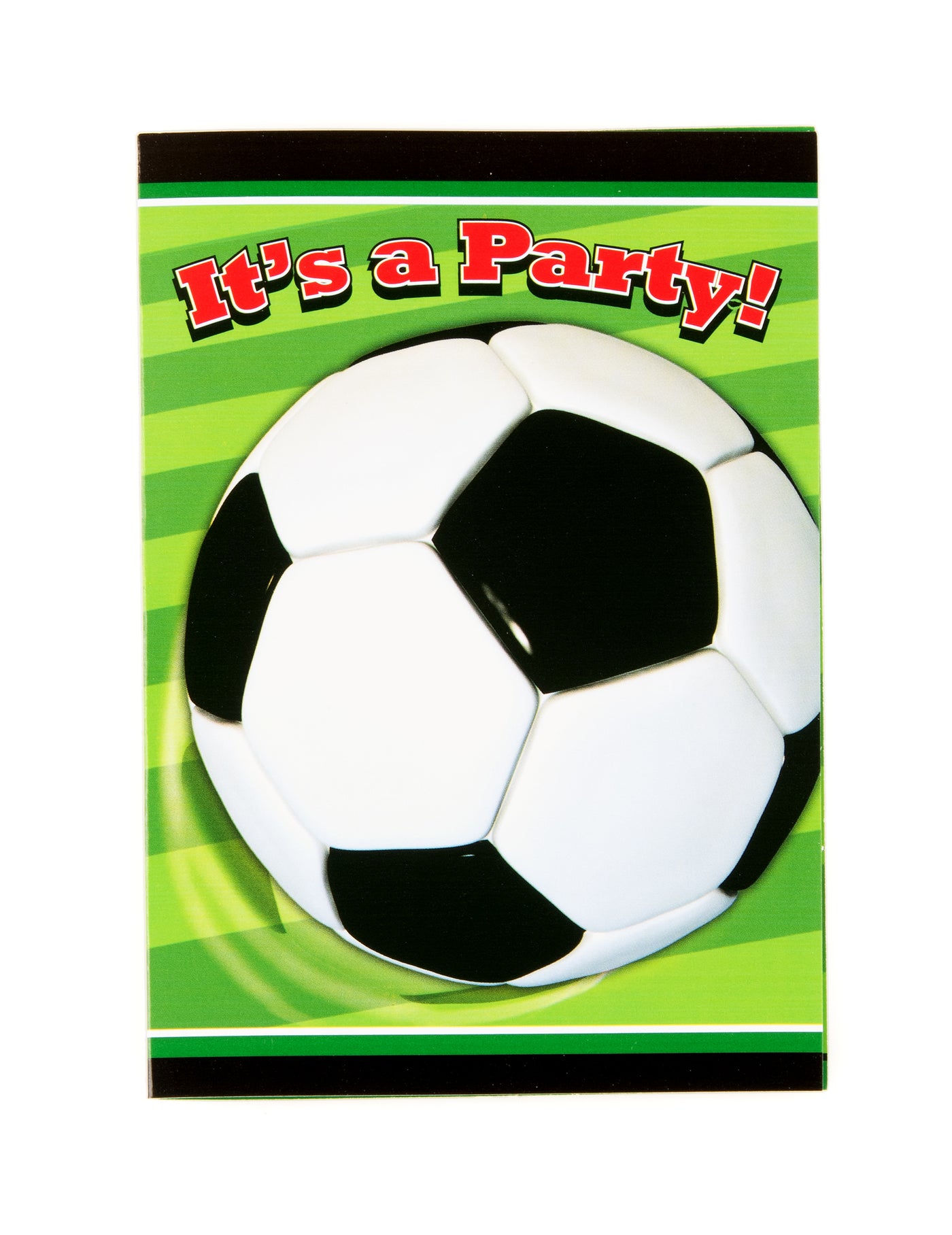8 invitations foot en carton ballon effet 3d